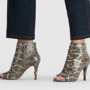 COACH Remi Snakeskin ankle peel toe boot.  Size 9